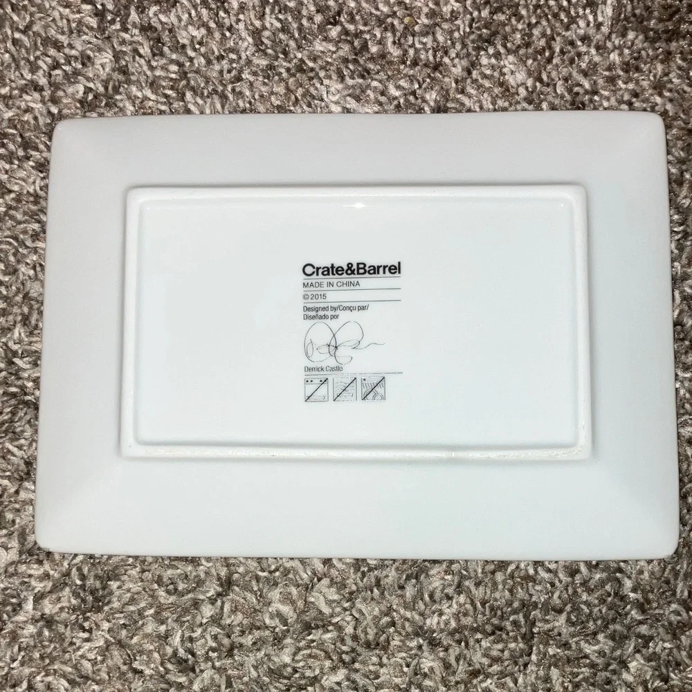 Crate&Barrel White Ceramic Serving Tray Moscow Mule 7” X 5”